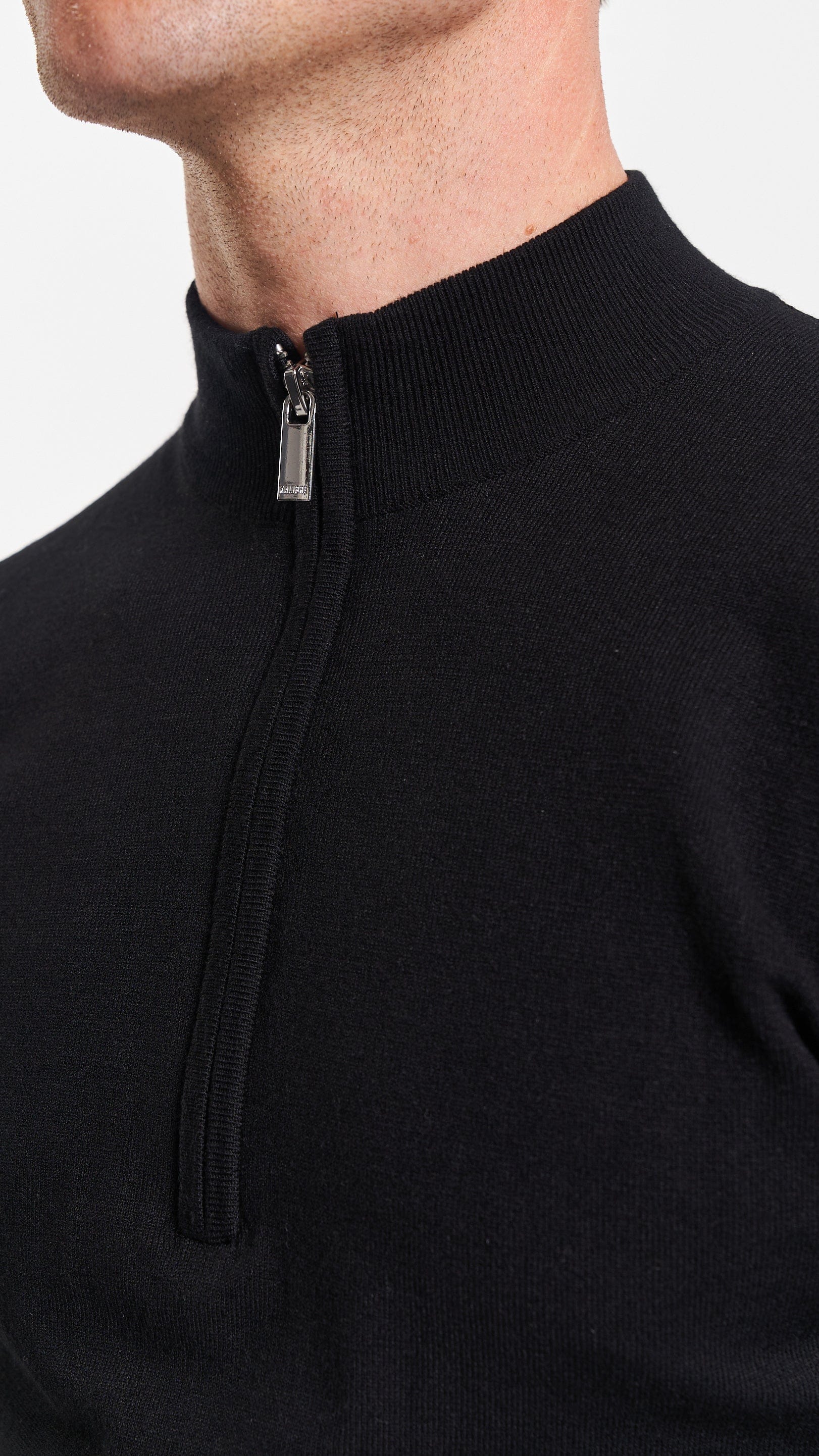 Longsleeve 1/4 Zip Top - Black