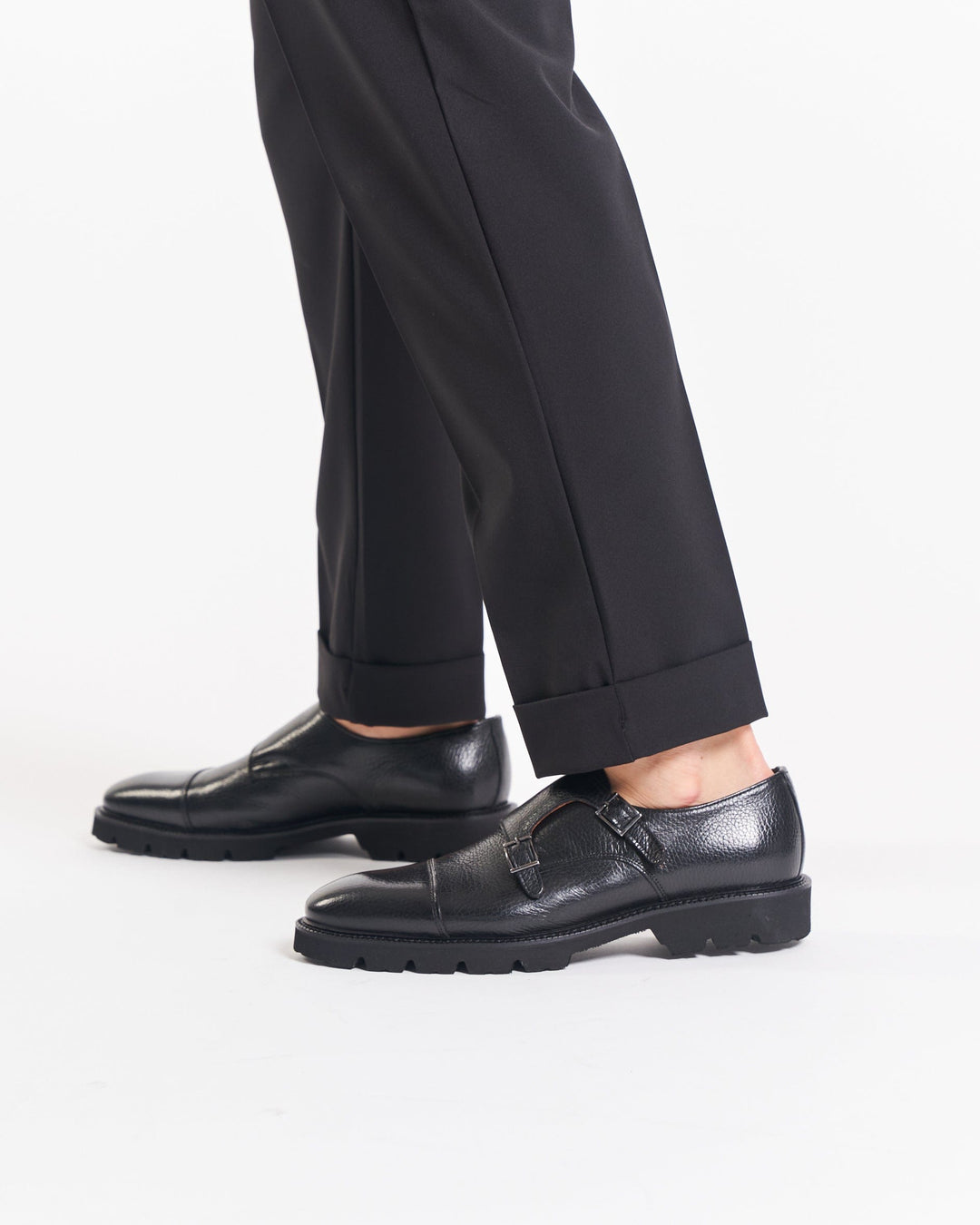 THE OSCAR MONK STRAP SHOES - BLACK