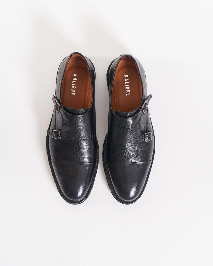 THE OSCAR MONK STRAP SHOES - BLACK