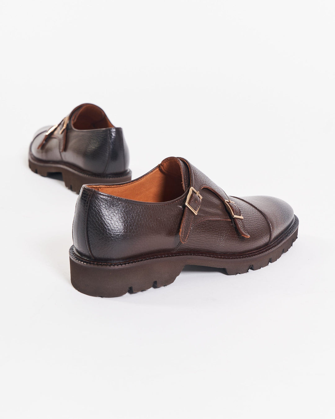 THE OSCAR MONK STRAP SHOES - DARK BROWN