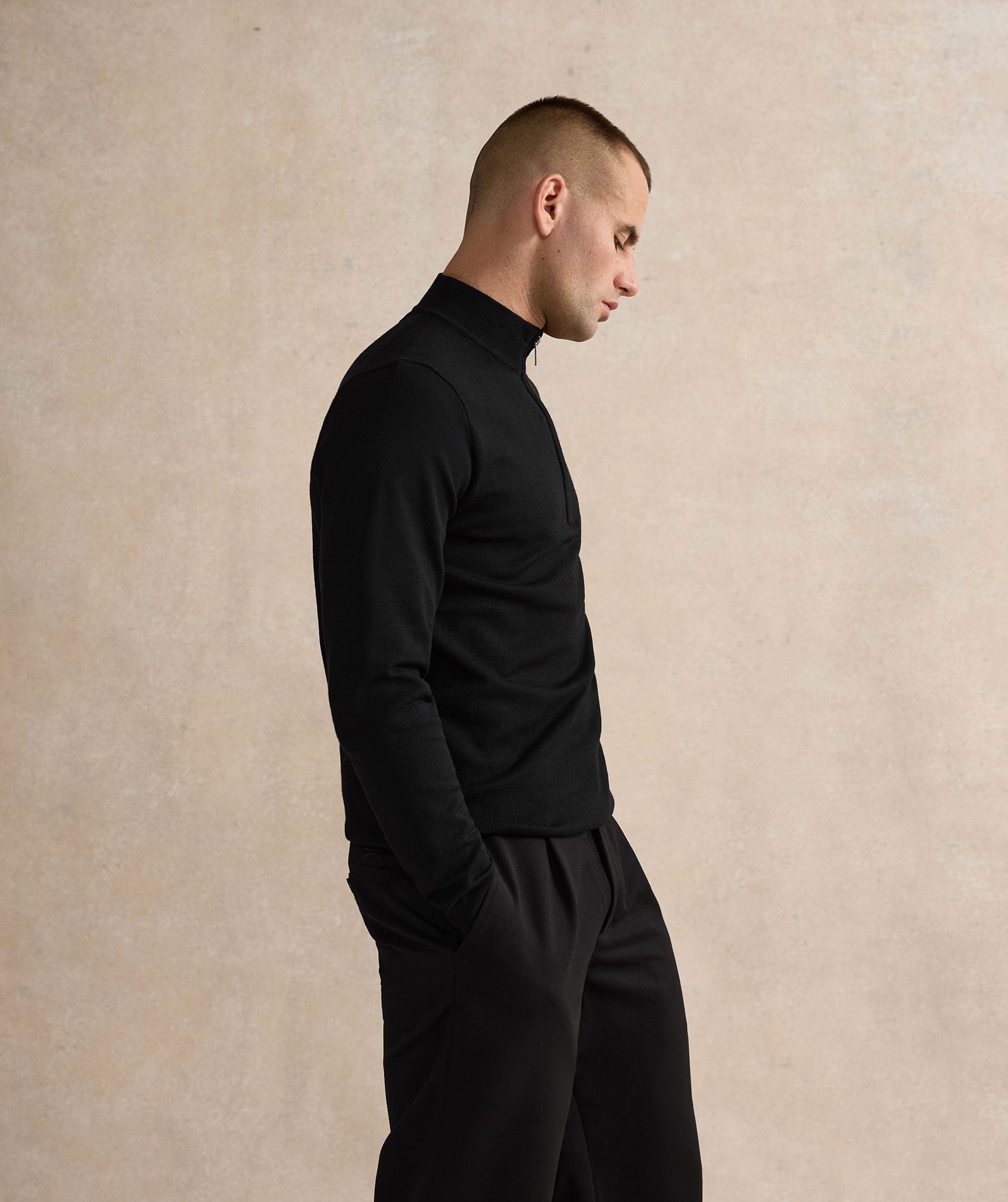 Half Zip Top - Black