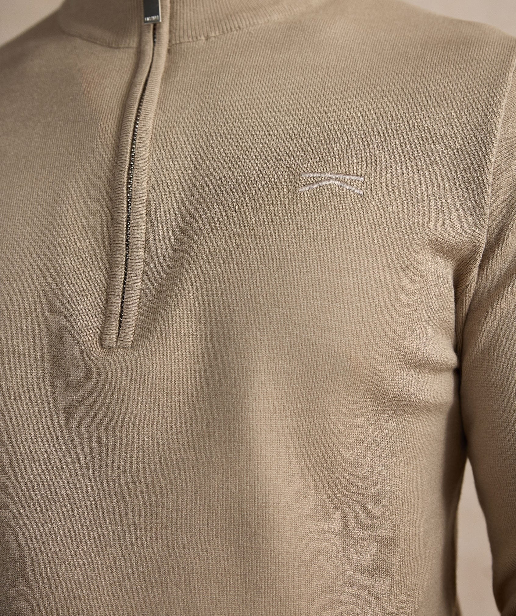 Half Zip Top - Beige