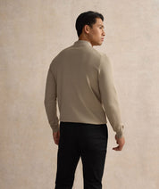 Half Zip Top - Beige