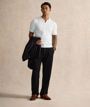 Open Collar Polo Shirt - White