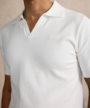 Open Collar Polo Shirt - White