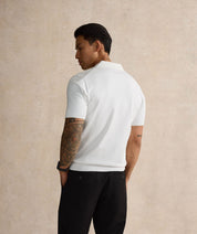 Open Collar Polo Shirt - White