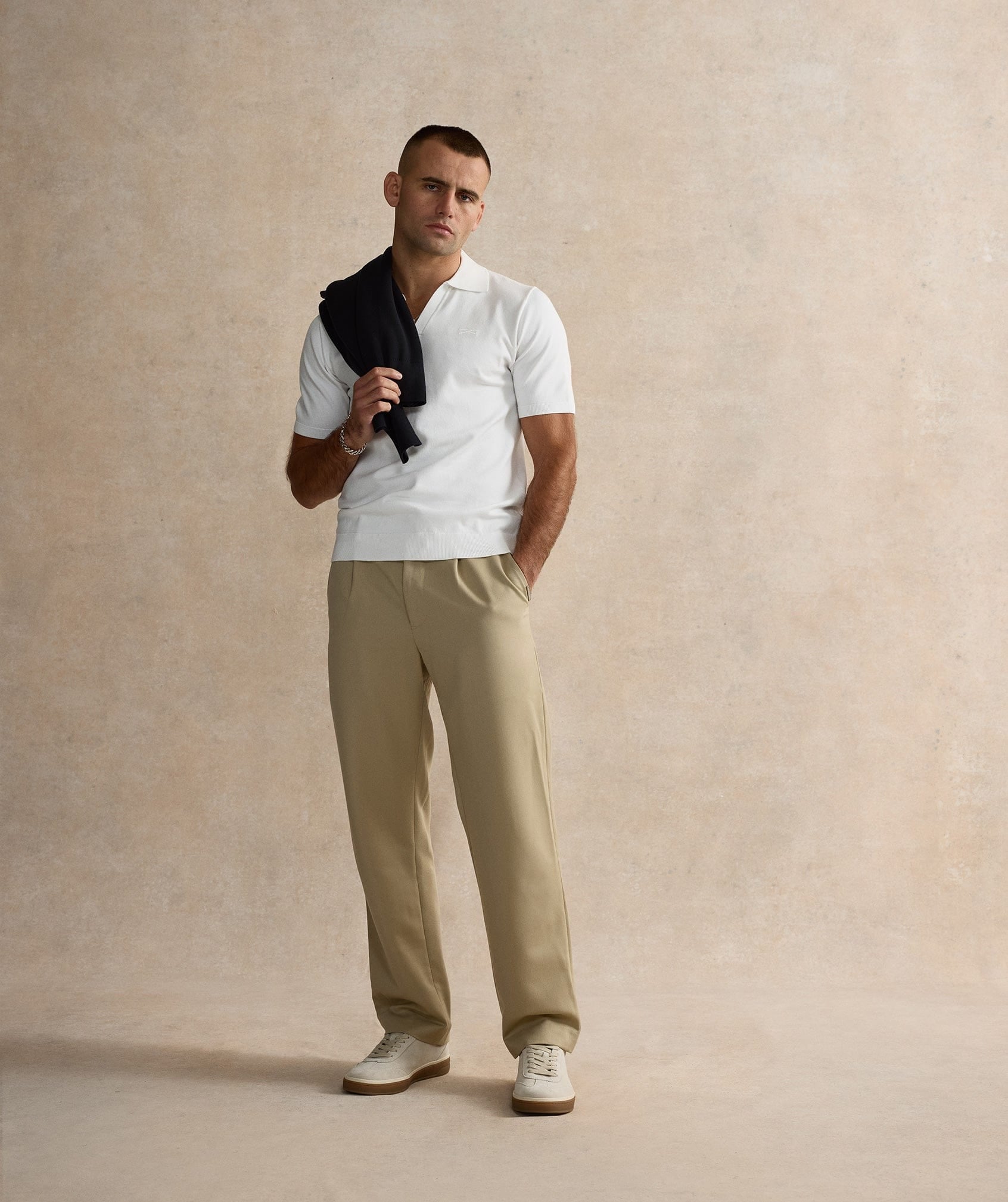 Essential Straight Leg Trousers - Beige
