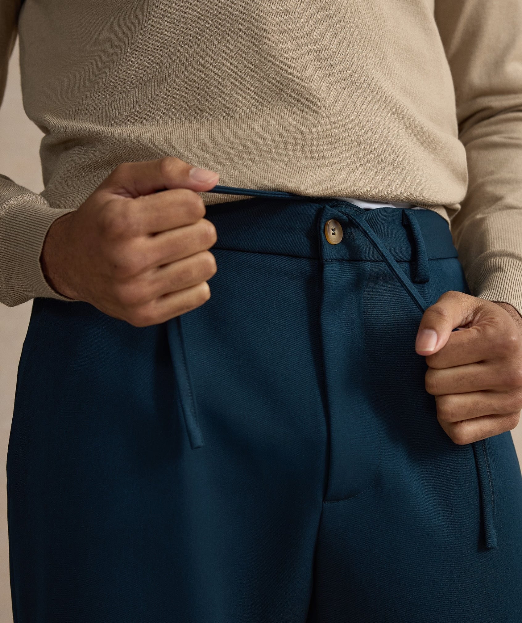 Essential Straight Leg Trousers - Navy