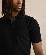 Kalibre Zipped Polo Shirt - Black