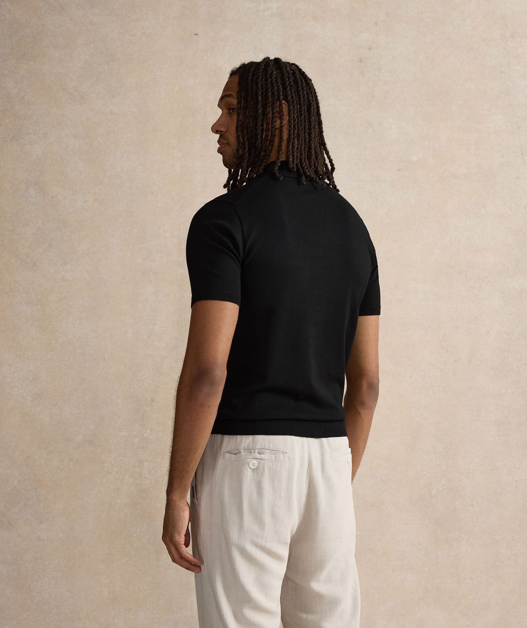 Kalibre Zipped Polo Shirt - Black