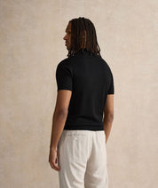 Kalibre Zipped Polo Shirt - Black