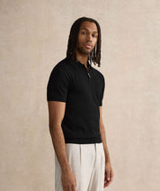 Kalibre Zipped Polo Shirt - Black