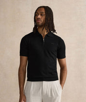 Kalibre Zipped Polo Shirt - Black